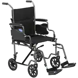 Invacare - Transport Wheelchair w/19" Seat, Flip-Back Removable Arms, Seatbelt, Swing-Away Footrests - Black