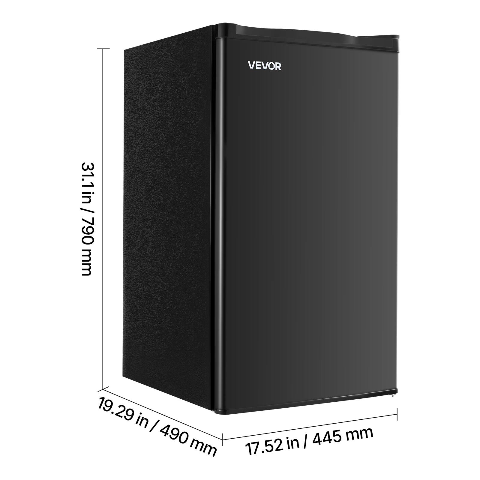 31.1 in / 790 mm  
19.29 in / 490 mm  
17.52 in / 445 mm  
VEVOR