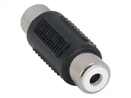Cable Leader - RCA Female to Female Coupler, Phono Barrel, Fully Molded - Black