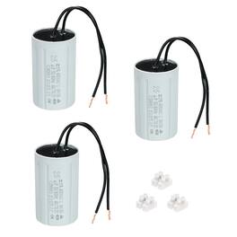 Unique Bargains - 3pcs 25uF CBB60 Running Capacitor, AC 450V 2 Wires 50/60Hz Cylinder 70x41mm for Water Pumps, Washing Machines - Gray