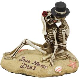 Pacific Trading - Skeleton Couple Beach Lovers Dia de los Muertos Day of the Dead Figurine - Multicolor