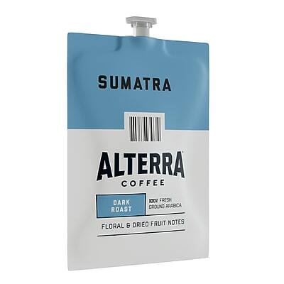 SUMATRA  
ALTERRA COFFEE  

DARK ROAST  
100% FRESH GROUND ARABICA  

FLORAL & DRIED FRUIT NOTES