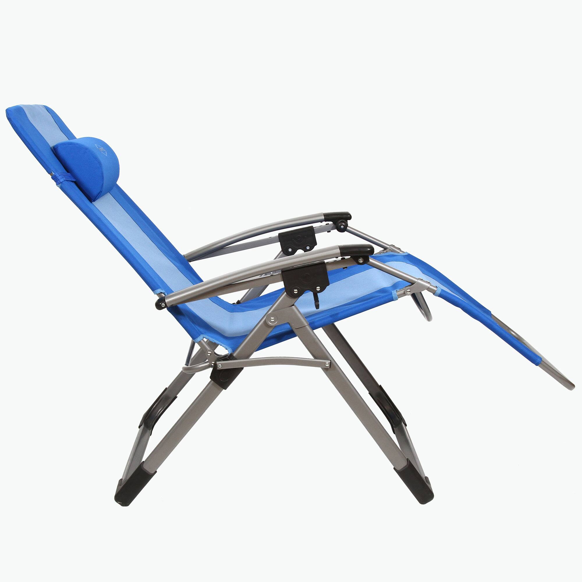 Alt View 2. Kamp-Rite - Kamp-Rite Outdoor Folding Reclining Zero Gravity Chair w/Headrest Pillow, Blue - Blue.