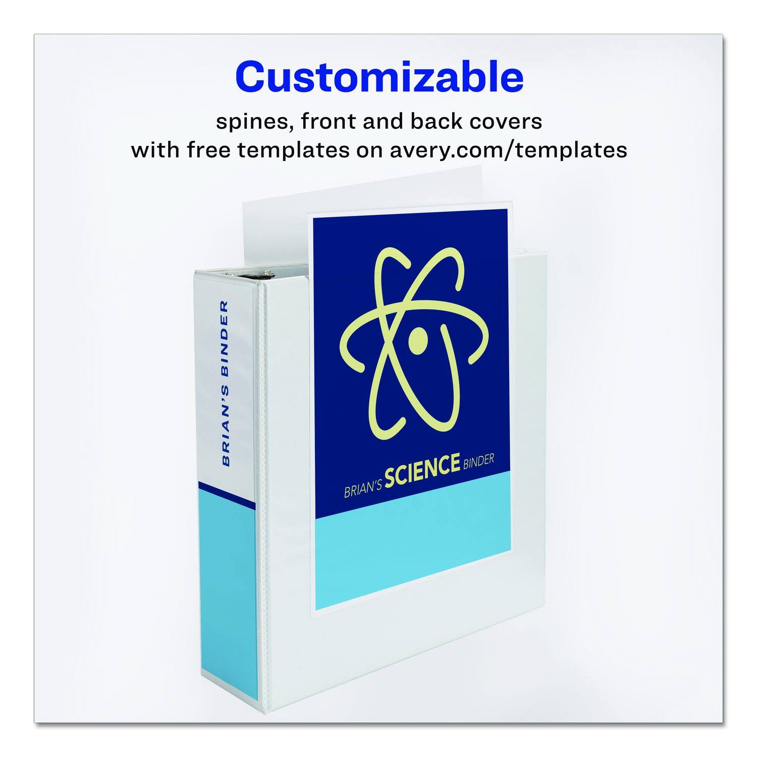 Customizable spines, front and back covers with free templates on avery.com/templates

BRIAN'S SCIENCE BINDER