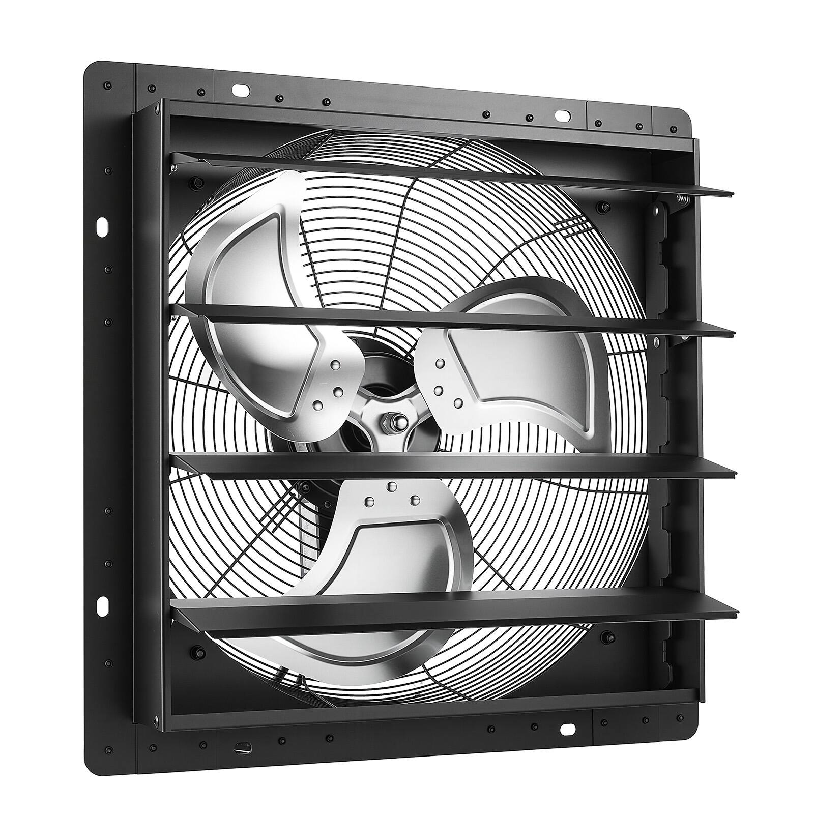 Alt View 5. VEVOR - 18 in Shutter Exhaust Fan Wall-Mount Automatic Louvers Variable Speed, Sturdy Steel Housing, Low Noise, AC Motor - Black.