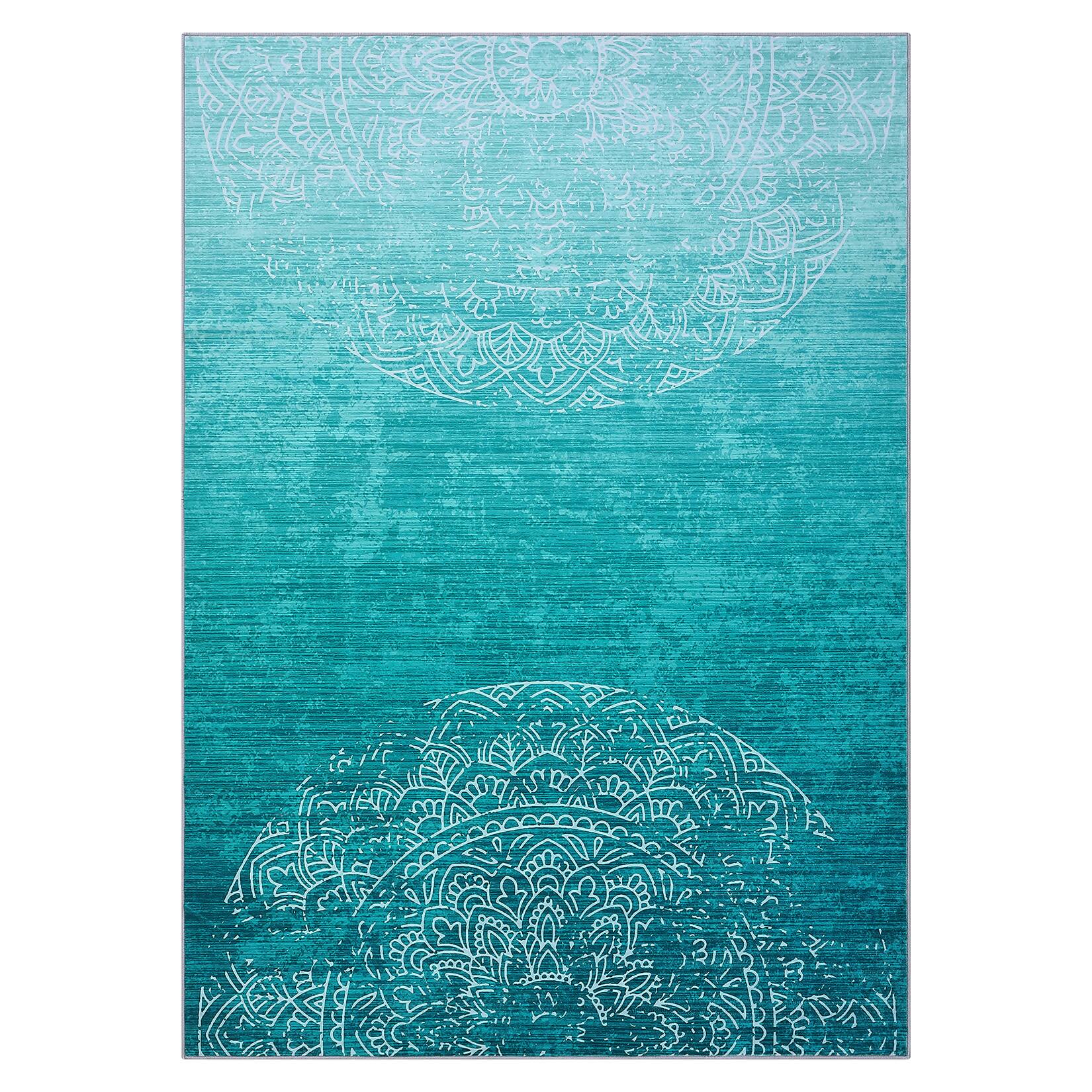 Front. GAOMON - Modern Gradient Area Rug Machine Washable Non Slip Non Shedding Stain Resistant Floor Cover for Living Room Laundry - Green.