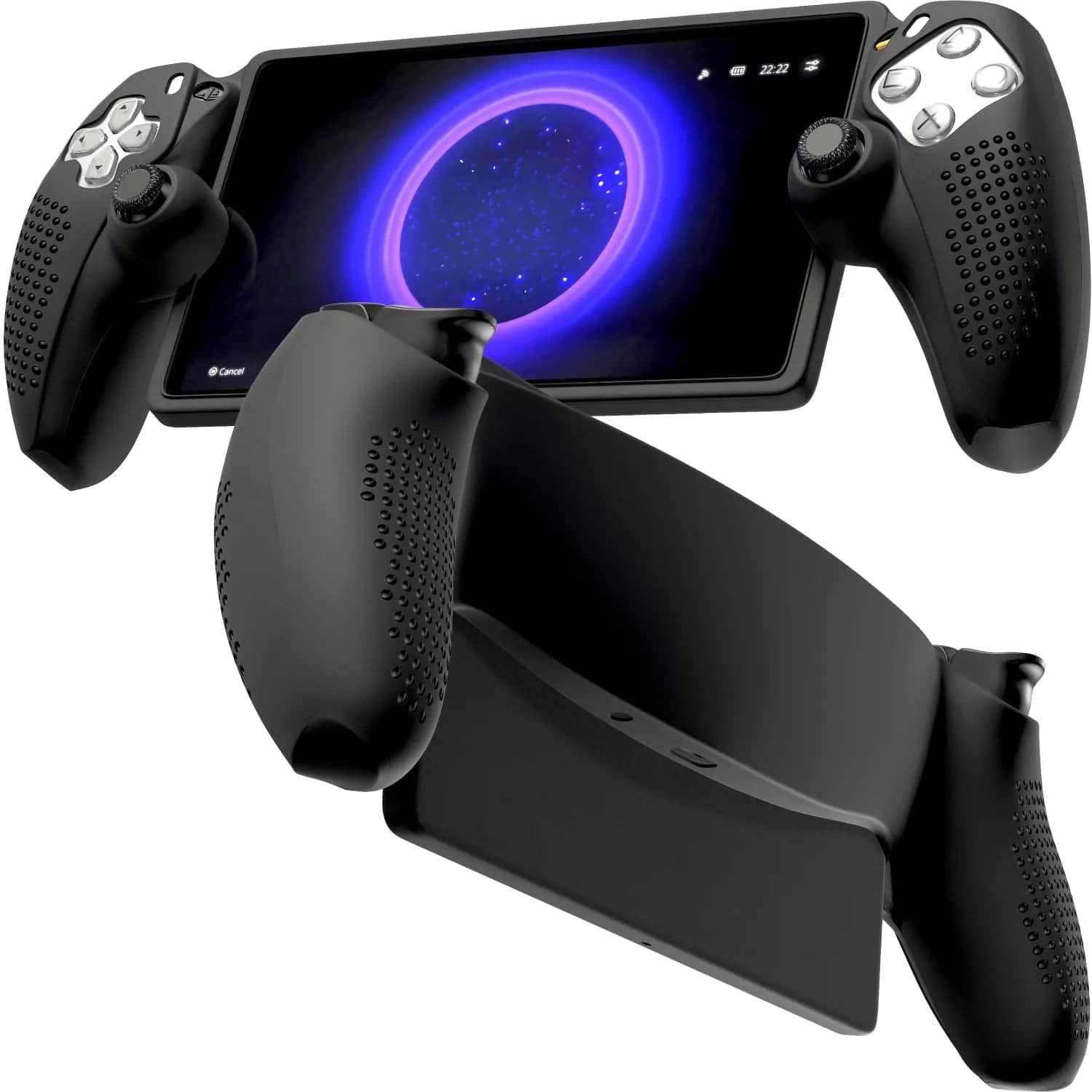 RomeTech - Silicone Case Anti-Slip for PS5 Playstation Portal Remote Player - Black