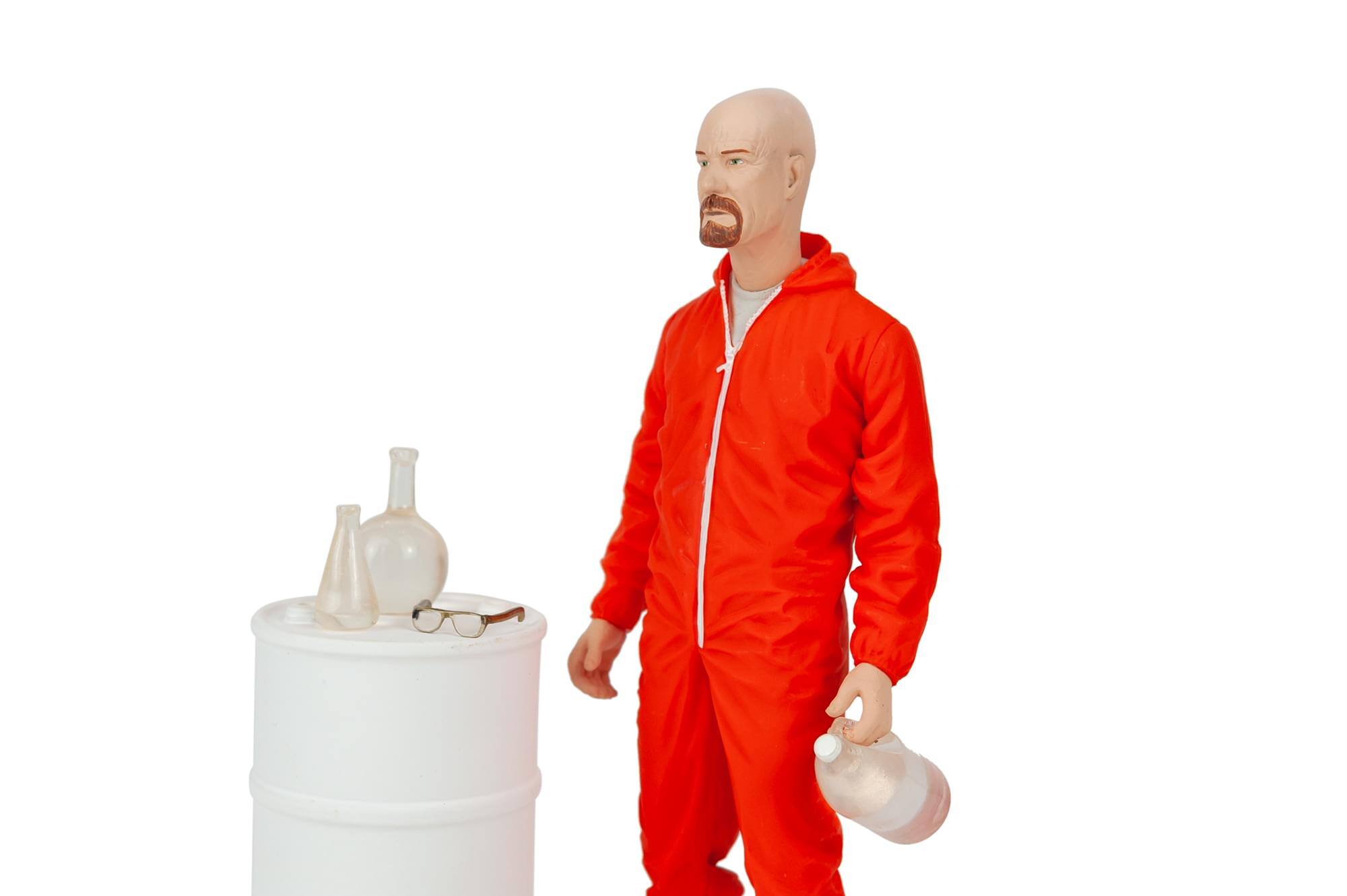 Alt View 10. Mezco Toyz - Breaking Bad Walter White In Orange Hazmat Suit Figure | Measures 6 Inches Tall - Orange.