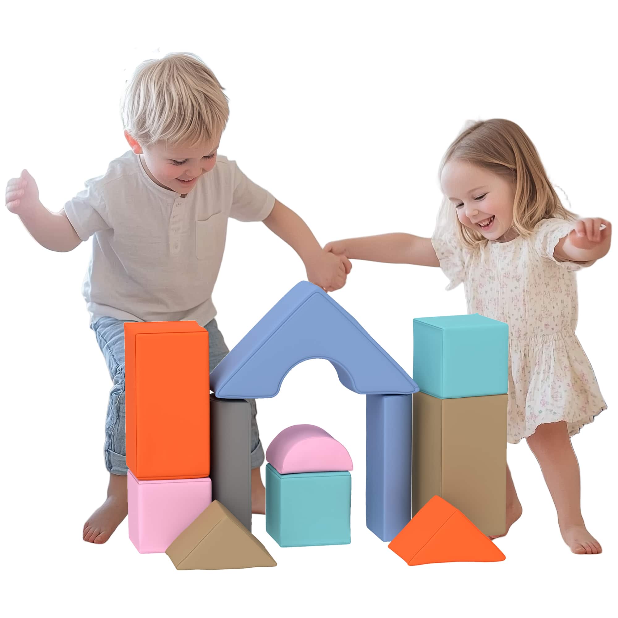 Qaba - Soft Play Set, 11 Piece Foam Blocks, Toddlers 6-72 Months, Foam Climbing Blocks, Child Development & Color Coordination