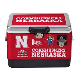 Indigo Falls - Nebraska Huskers 36-Can Medley Metal Cooler - Silver