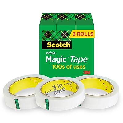 3 Rolls  
Scotch Wide Magic Tape  
100s of uses  
3M  
3 in core