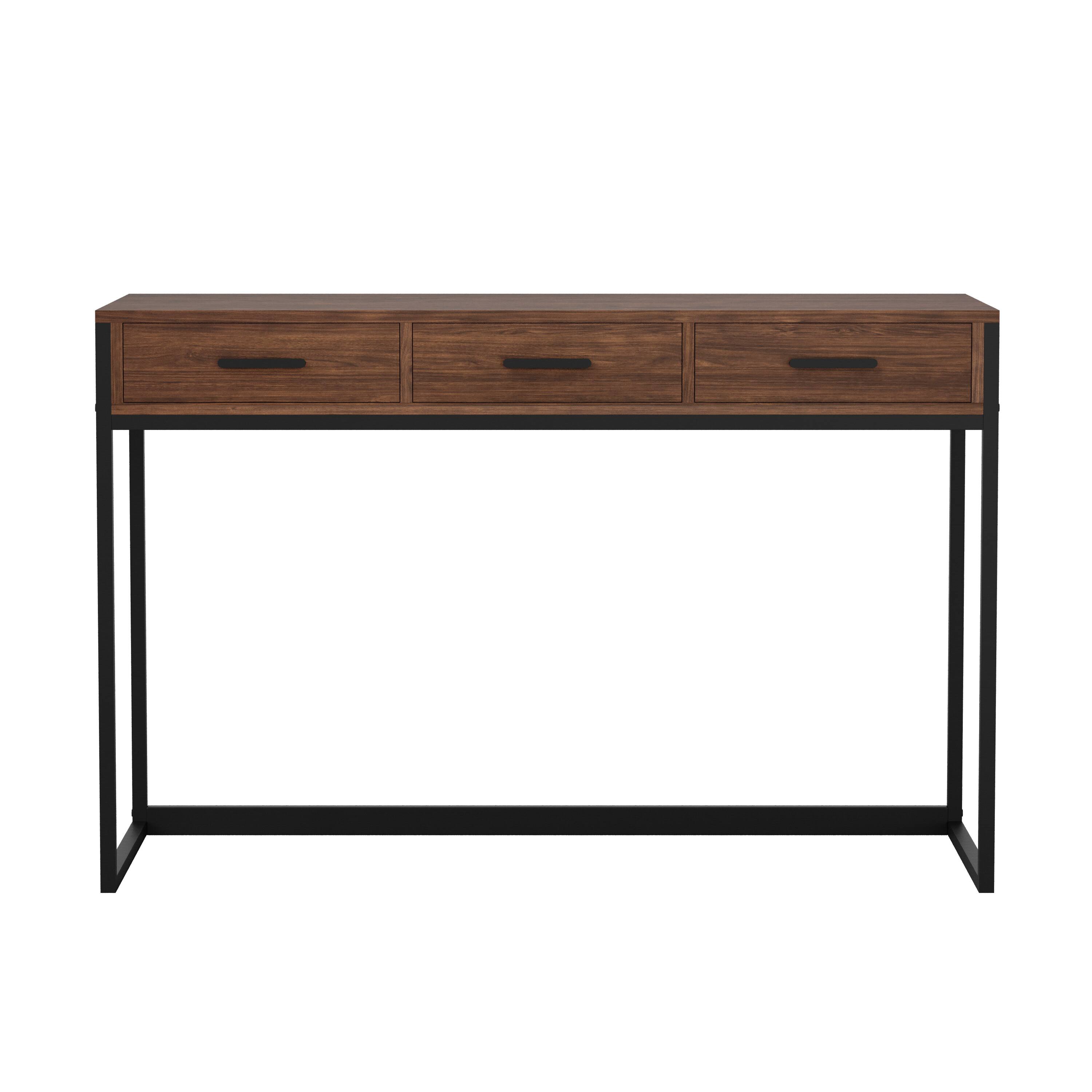 Alt View 20. Martha Stewart - Ollie Walnut 3 Drawer Home Office Desk - Walnut Top/Oil Rubbed Bronze Frame.