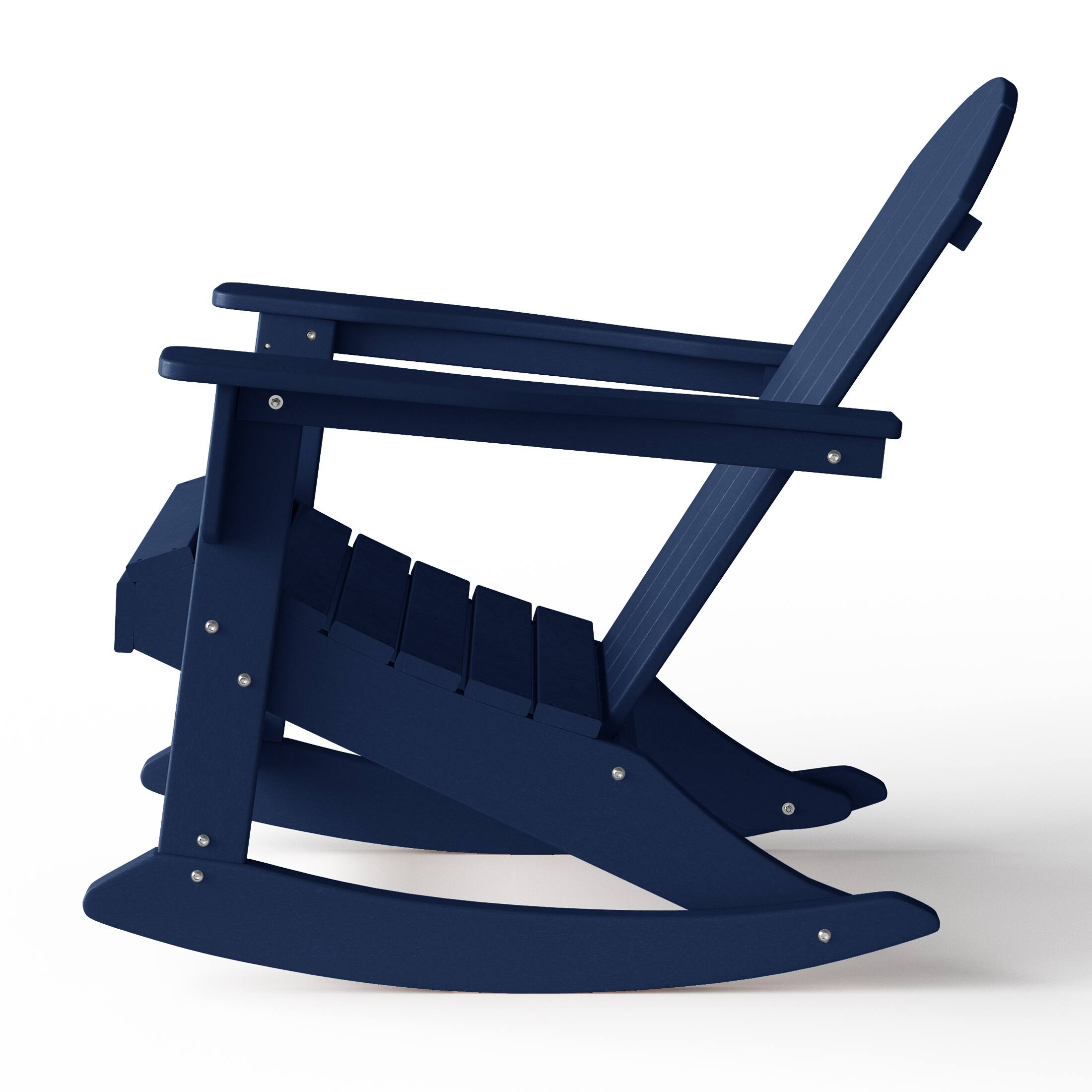 Alt View 4. WestinTrends - WestinTrends Malibu Outdoor / Patio Poly Adirondack rocking chair - Navy Blue.