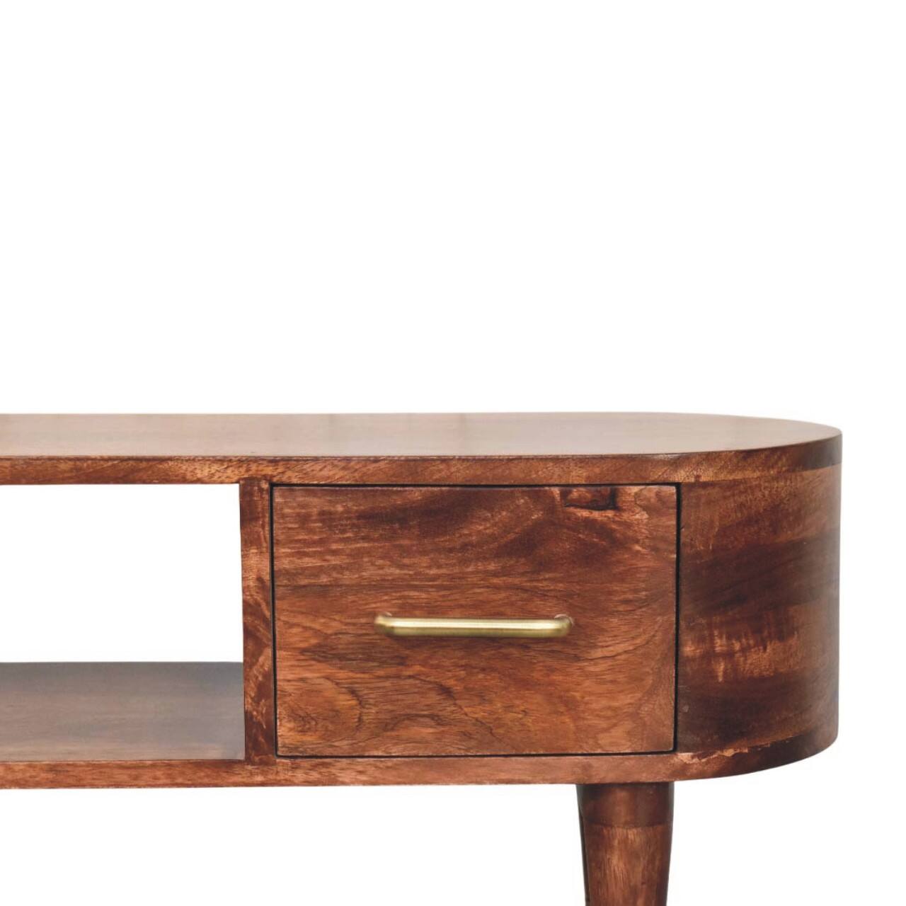 Alt View 1. Artisan Furniture - Artisan Furniture Solid Wood Two-Drawer Open-Slot Media Unit - Brown.