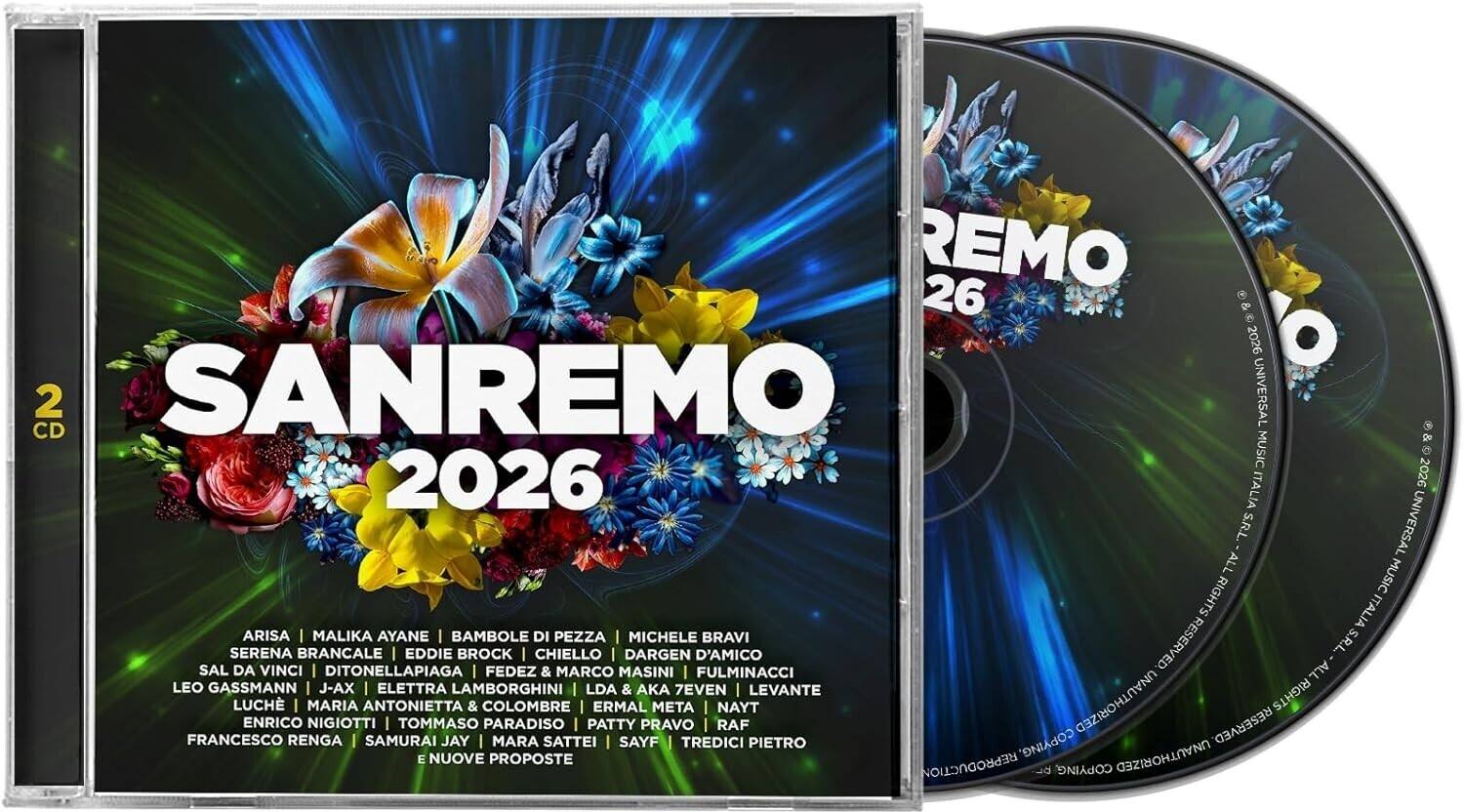REMO 26 (9 & 8 O 2026 CD 2 SANREMO UNIVERSAL & MUSIC 2026 2026 ITALIA S.R.L. UNIVERSAL ALL MUSIC RIGHTS ITALIA ARISA MALIKA AYANE BAMBOLE DI PEZZA MICHELE BRAVI SERENA BRANCALE EDDIE BROCK CHIELLO DARGEN D'AMICO RESERVED S.R.L. - ALL S.R.L. SAL DA VINCI DITONELLAPIAGA FEDEZ & MARCO MASINI FULMINACCI ALL LEO GASSMANN J-AX ELETTRA LAMBORGHINI LDA & AKA 7EVEN LEVANTE LUCH MARIA ANTONIETTA & COLOMBRE ERMAL META NAYT UNAUTHORIZED RIGHTS ENRICO NIGIOTTI TOMMASO PARADISO PATTY PRAVO RAF RESERVED FRANCESCO RENGA SAMURAI JAY MARA SATTEI SAYF TREDICI PIETRO COPYING E NUOVE PROPOSTE REPRODUCTIO be COPYING UNAUTHORIZED

SANREMO 2026

ARISA | MALIKA