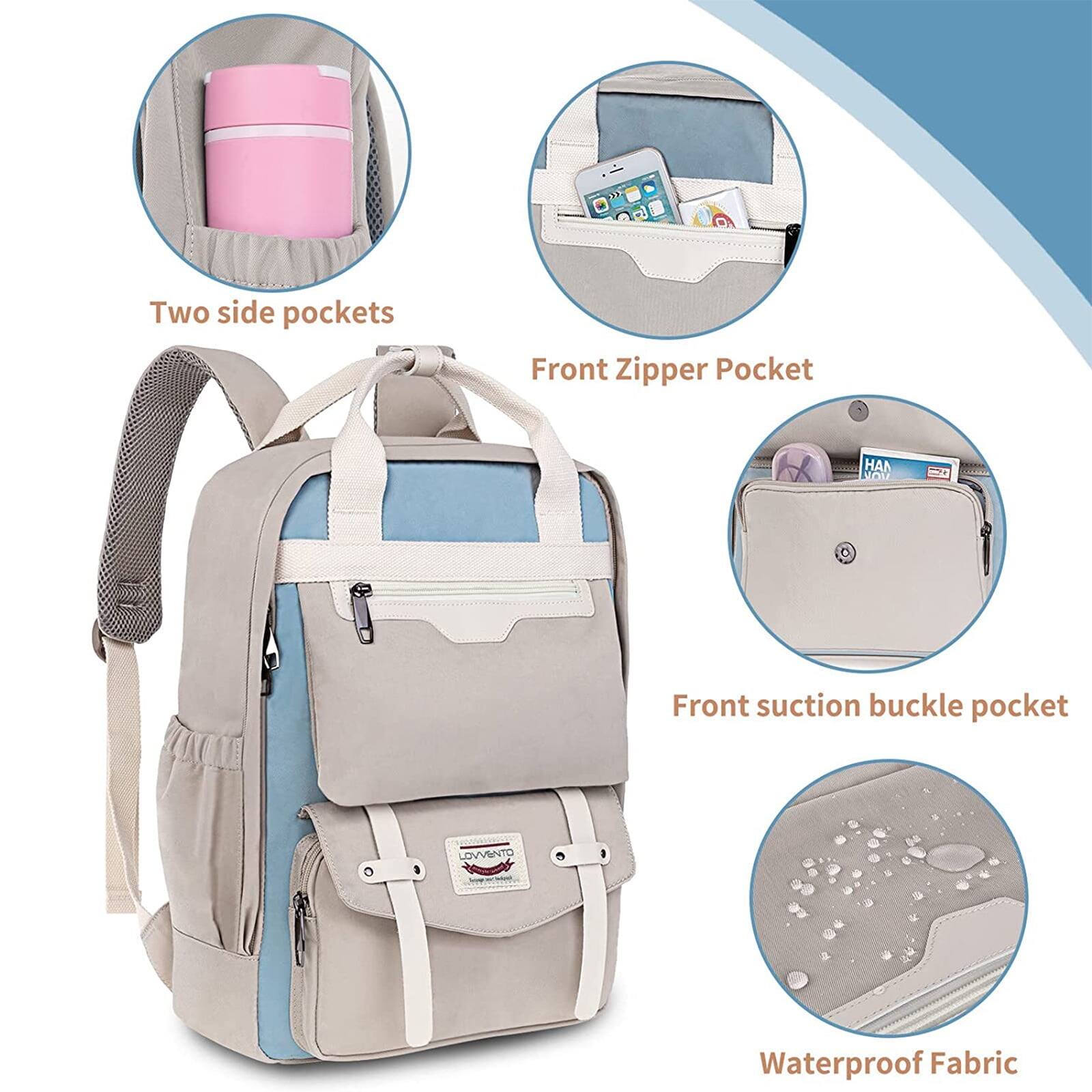 - Two side pockets
- Front Zipper Pocket
- Front suction buckle pocket
- Waterproof Fabric