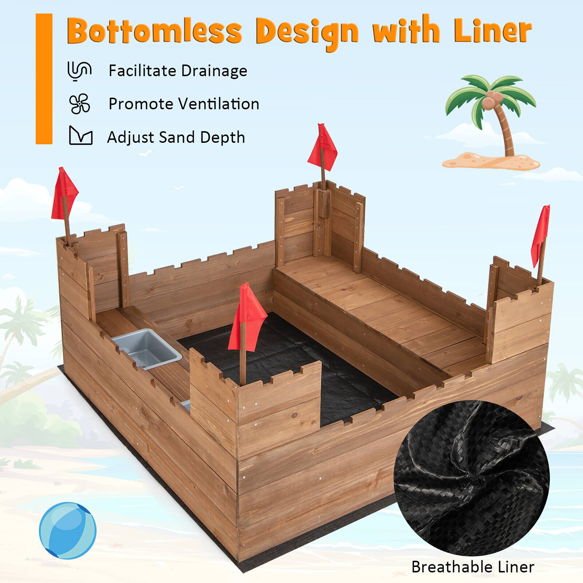 Bottomless Design with Liner  
- Facilitate Drainage  
- Promote Ventilation  
- Adjust Sand Depth  
- Breathable Liner