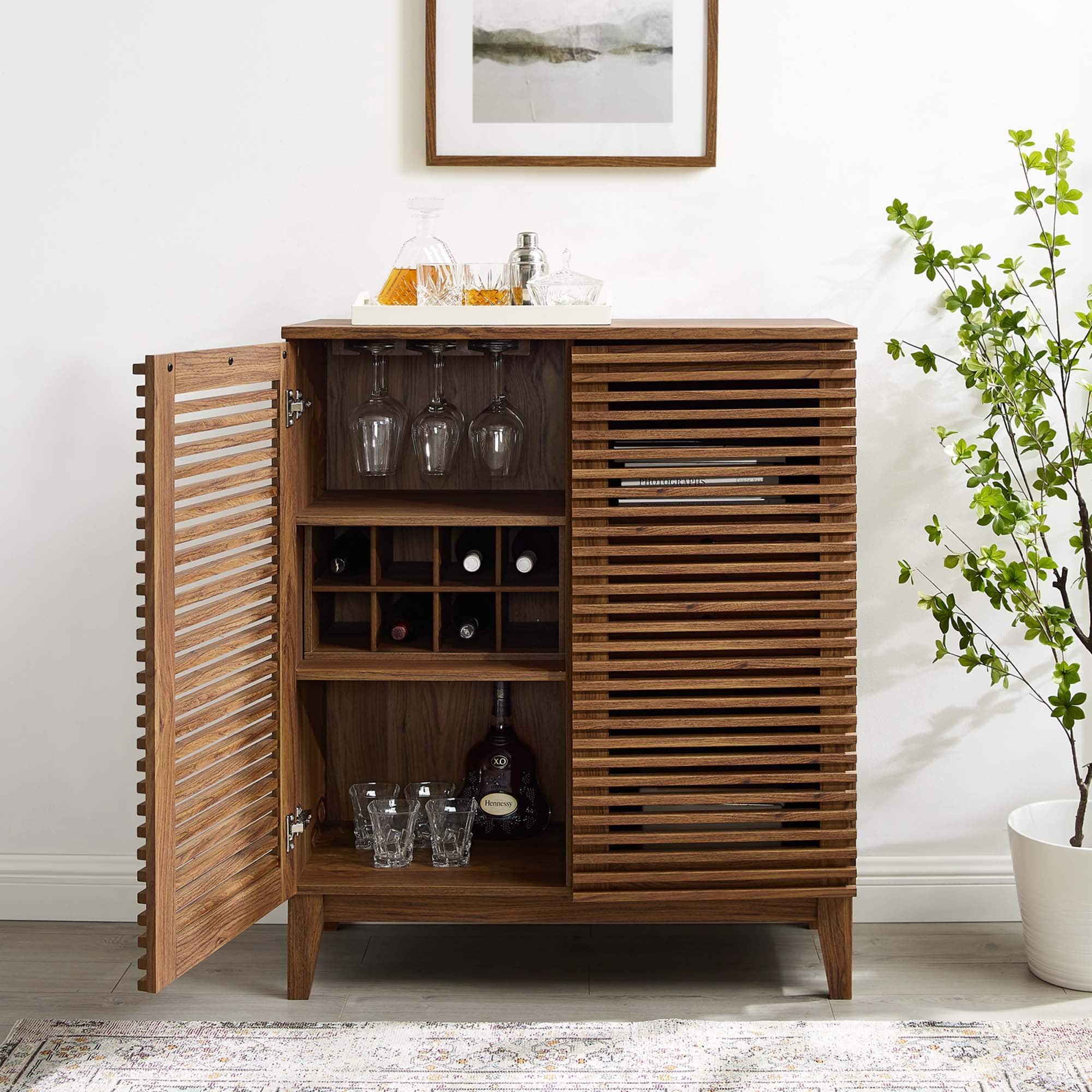 Render Bar Cabinet by Modway - Walnut