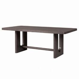 Manhattan Lane - Zoko Dining Table, Pedestal Base, Dark Solid Wood 83 Inch - Ash Gray