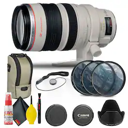 Canon - EF 28-300mm f/3.5-5.6L IS USM Lens (9322A002) + Filter Kit + Accessory Bundle - Black