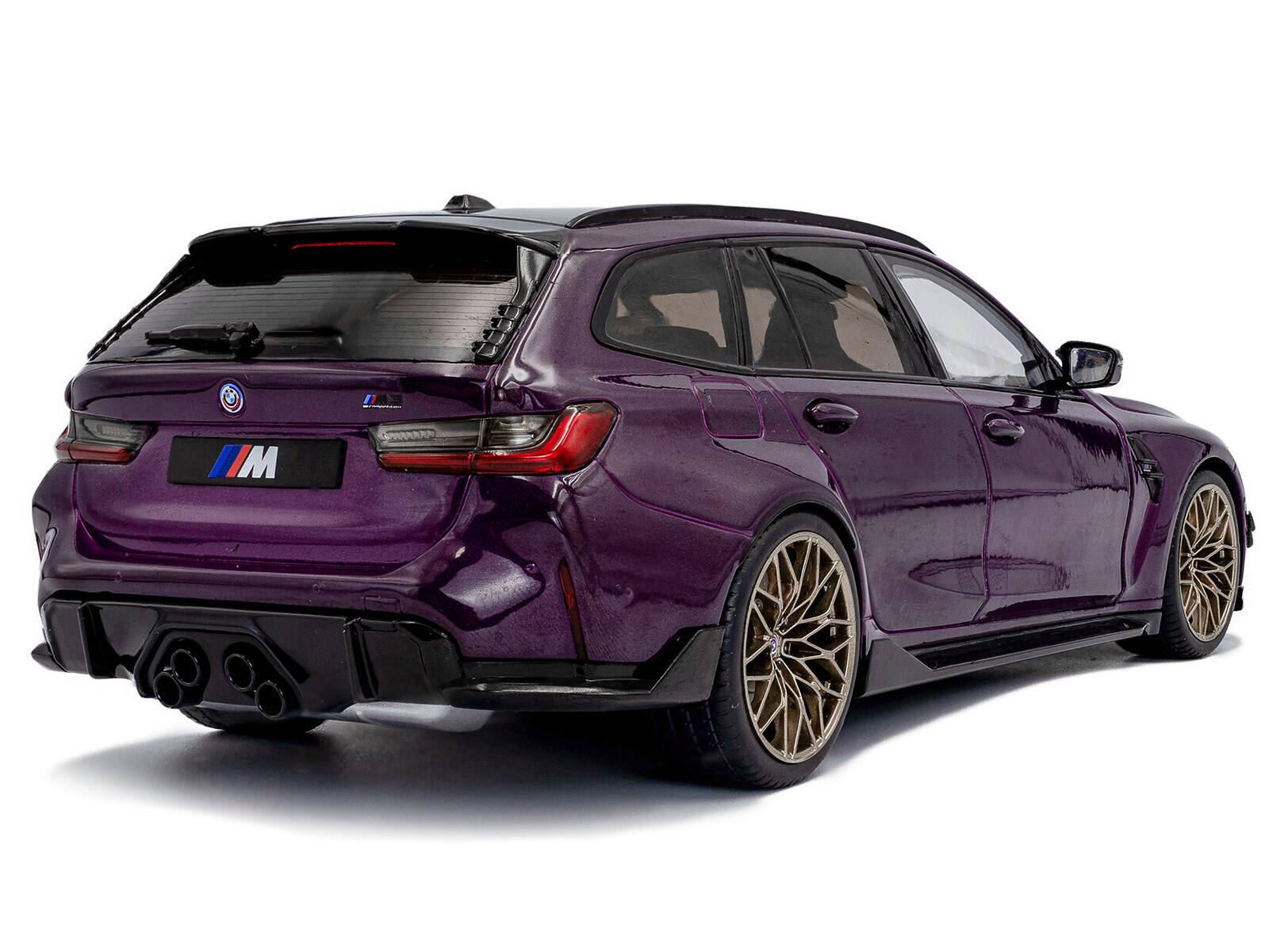Alt View 3. Solido - 2024 BMW M3 Competition M xDrive Touring Twilight Purple Pearl Metallic with Black Top 1/18 Diecast Model Car by Solido.