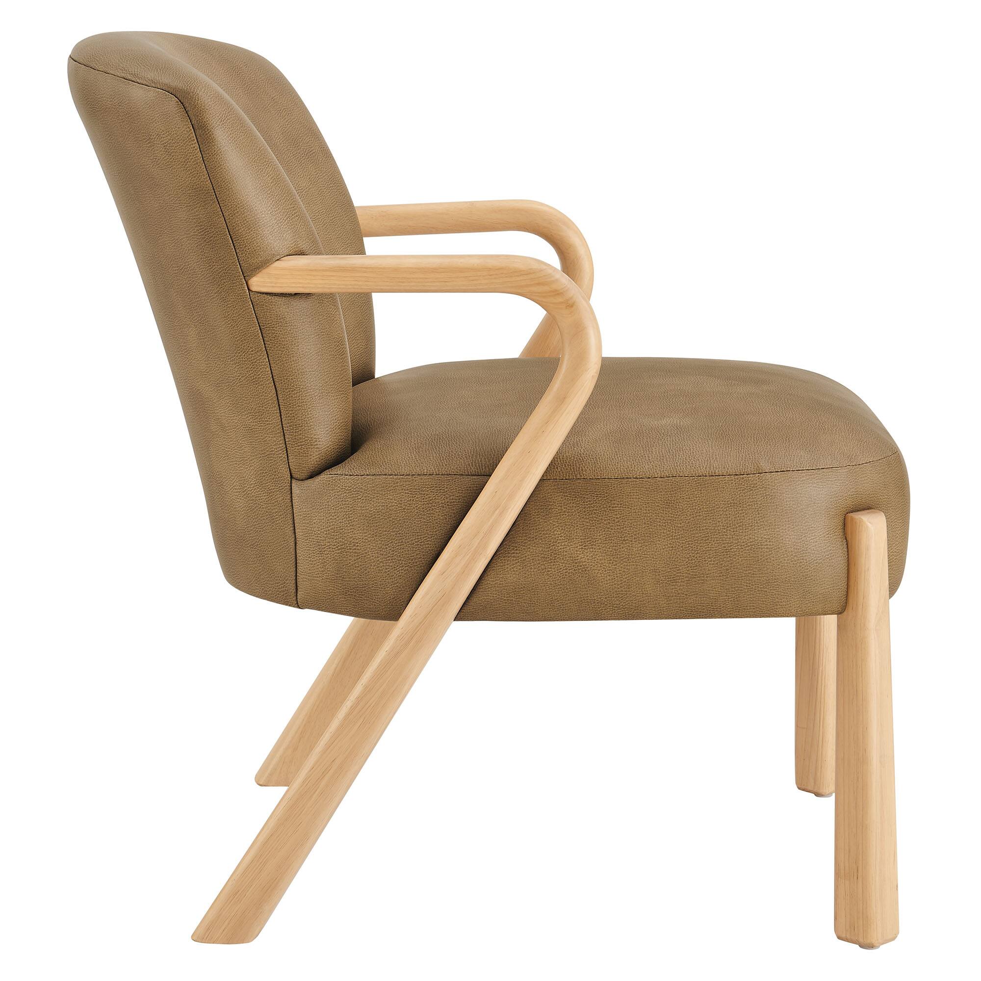 Alt View 2. Modway - Arden Faux Leather Upholstered Accent Armchair by Modway - Toast.