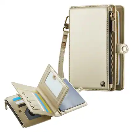 Front. Stock Preferred - Passport Holder Wallet Case for Men & Women – Gold - Gold.