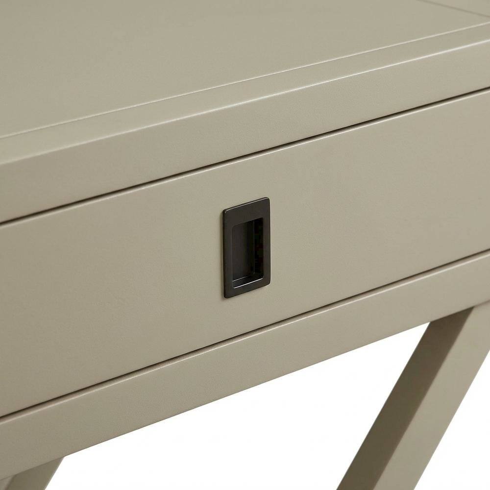 Back. FurniFact - Urban Gray Night Stand with Compact Design and Versatile Storage - Brown.