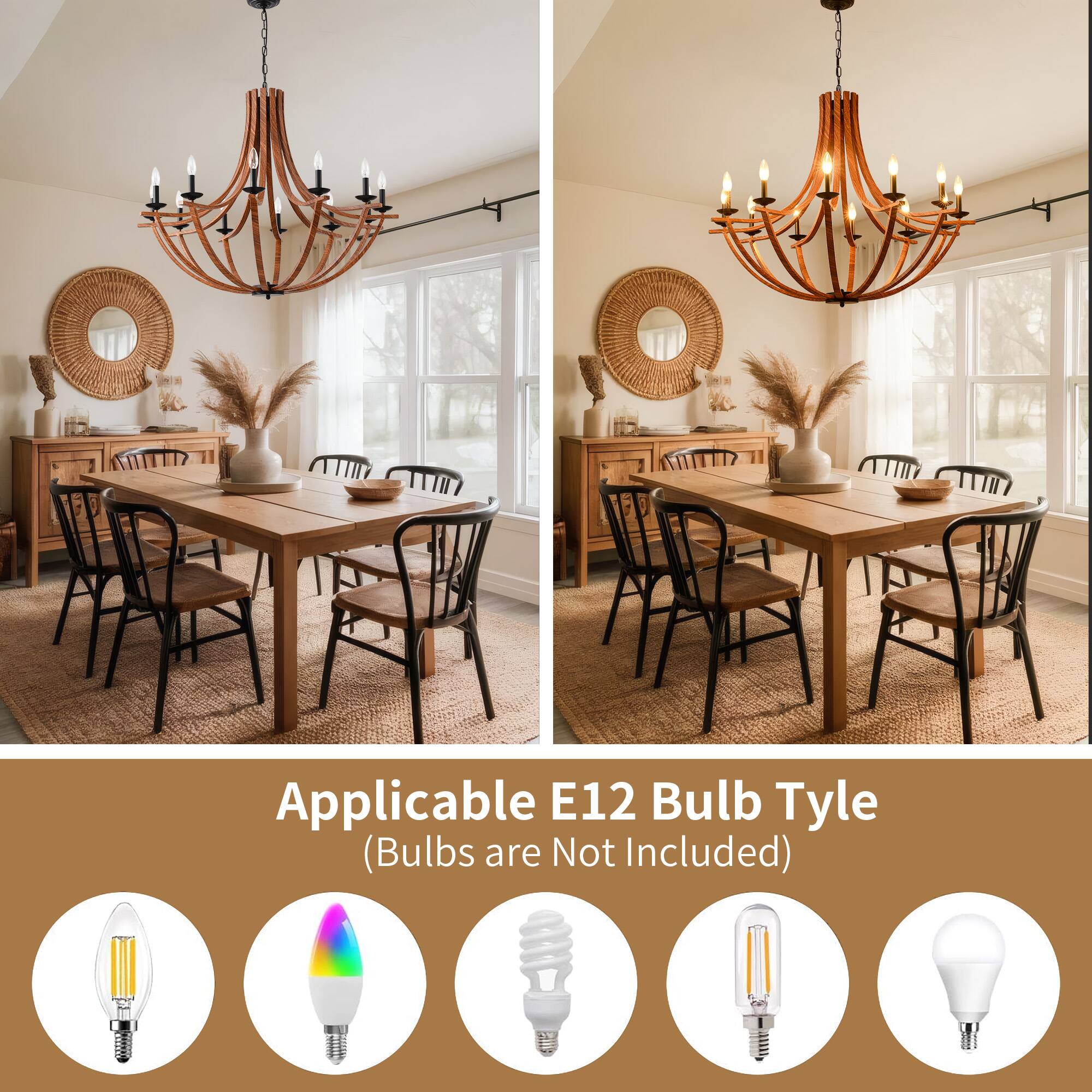 Applicable E12 Bulb Type (Bulbs are Not Included)