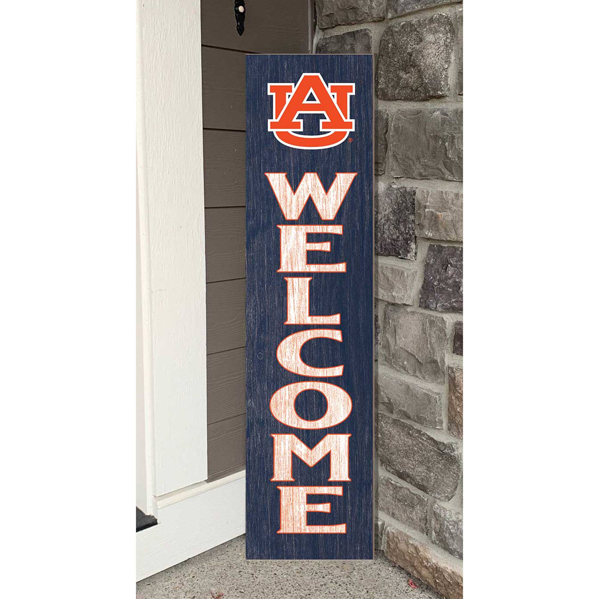 Alt View 1. Jardine - Auburn Tigers 12'' x 48'' Welcome Outdoor Leaner - Blue.