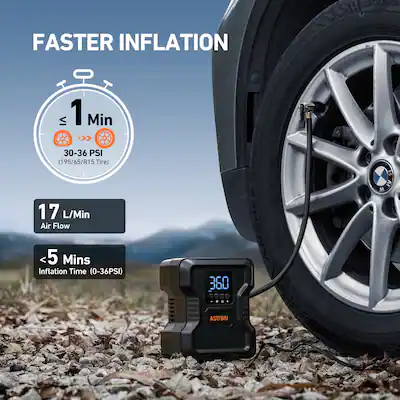 150 PSI Tire Inflator, Car Tire Air Pump 12V DC, AstroAI Portable Air