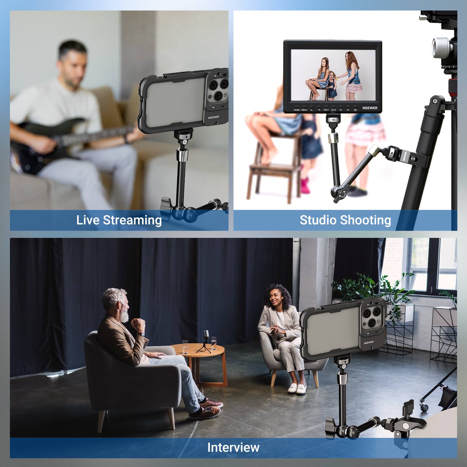 - Live Streaming
- Studio Shooting
- Interview