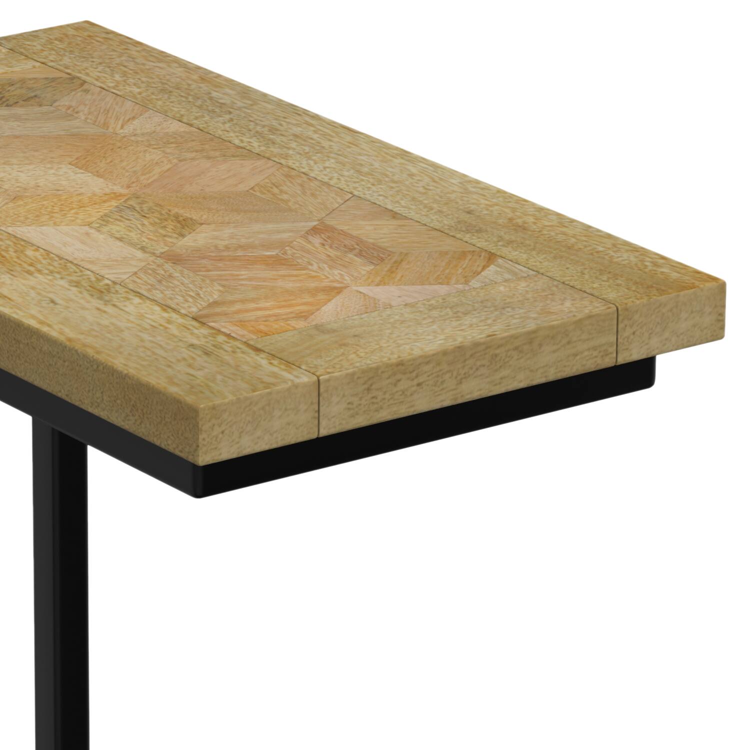 Alt View 6. Simpli Home - Skyler 18 inch Wide Solid Mango/Metal Industrial End Table in Natural/Black, Assembled - Natural.