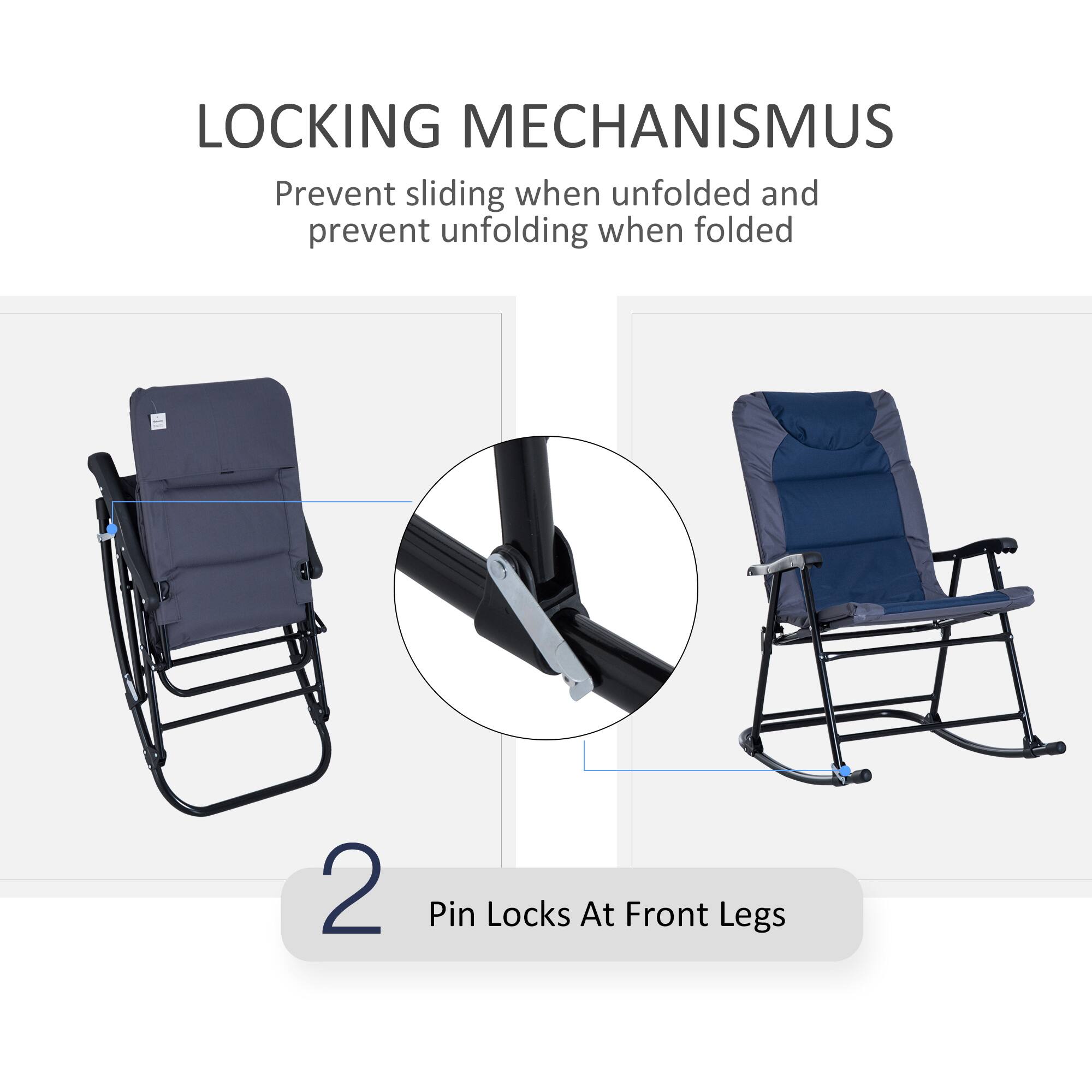 LOCKING MECHANISMUS
Prevent sliding when unfolded and prevent unfolding when folded
2 Pin Locks At Front Legs