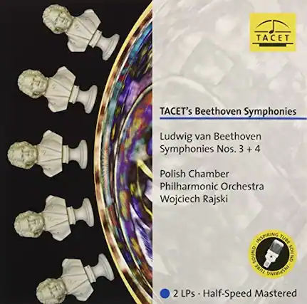 TACET's Beethoven Symphonies
Ludwig van Beethoven
Symphonies Nos. 3 + 4
Polish Chamber Philharmonic Orchestra
Wojciech Rajski
2 LPs - Half-Speed Mastered
INSPIRING TUBE SOUND