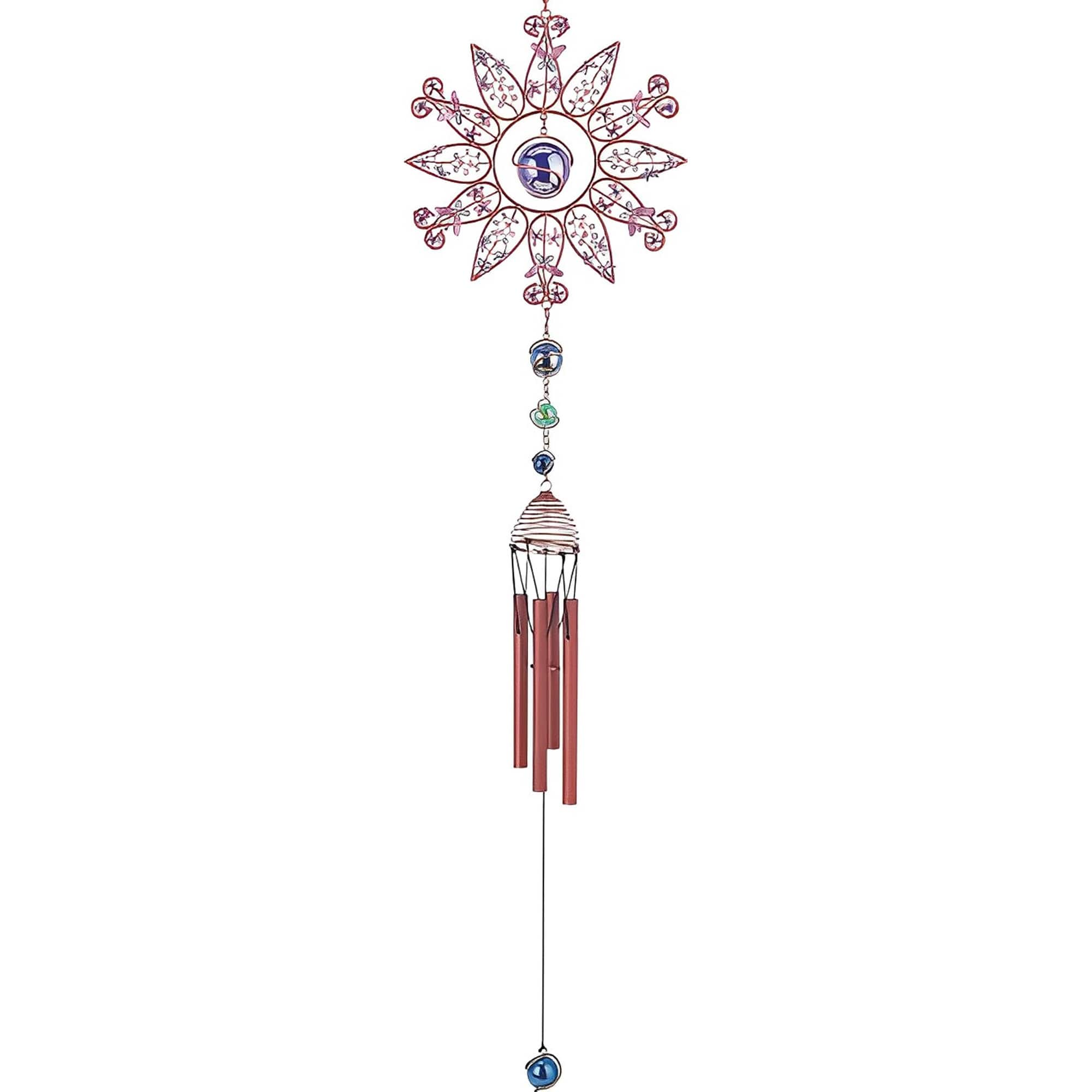 Front. FC Design - FC Design 35" Long Sunflower Wind Chime with Copper Gem Outdoor Patio or Garden Hanging Decoration - Multi-Color.