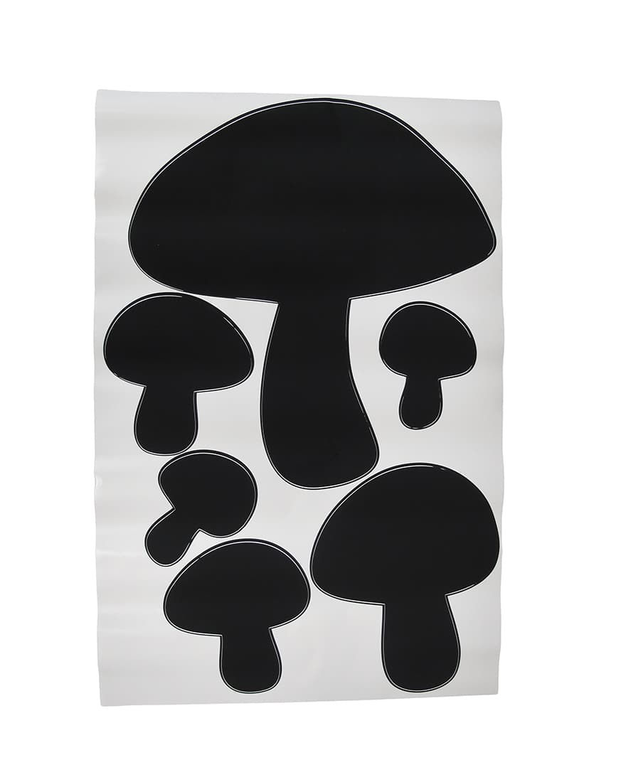 Zeckos - Children`s Chalkals Mushrooms Chalkboard Wall Decals - Black