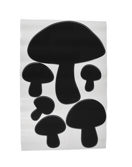 Zeckos - Children`s Chalkals Mushrooms Chalkboard Wall Decals - Black