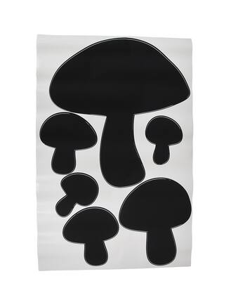 Front. Zeckos - Children`s Chalkals Mushrooms Chalkboard Wall Decals - Black.