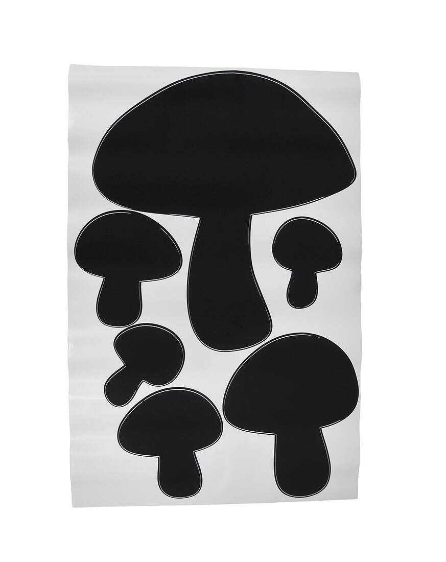 Front. Zeckos - Children`s Chalkals Mushrooms Chalkboard Wall Decals - Black.