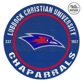 Jardine - Lubbock Christian Chaparral 20'' x 20'' Indoor/Outdoor Circle Sign - Blue