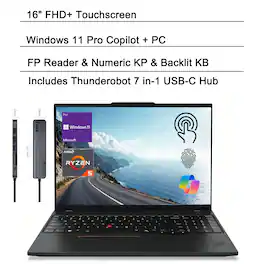 Lenovo - ThinkPad E16 16" Touchscreen Laptop - AMD Ryzen 5 7535U with 64GB RAM - 1TB SSD - for Business & Collaborative Work - Black