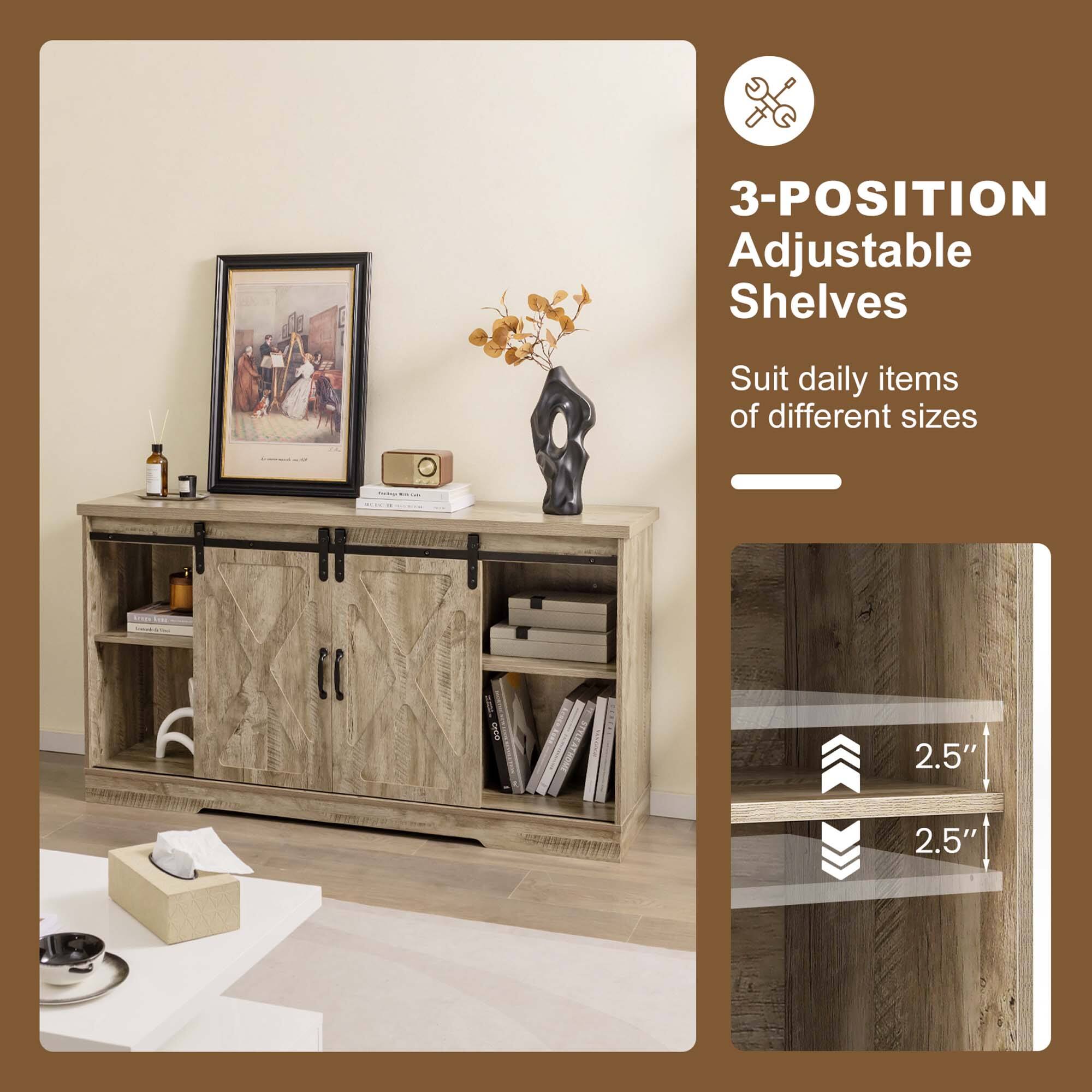 3-Position Adjustable Shelves Suit daily items of different sizes: - 2.5" 2.5"