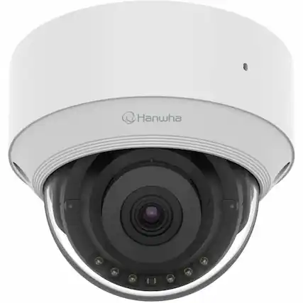Front. Samsung - Wisenet QND-C8013R 5 Megapixel Indoor Network Camera - Color - Dome - White - TAA Compliant - 82.02 ft Infrared Night - White.