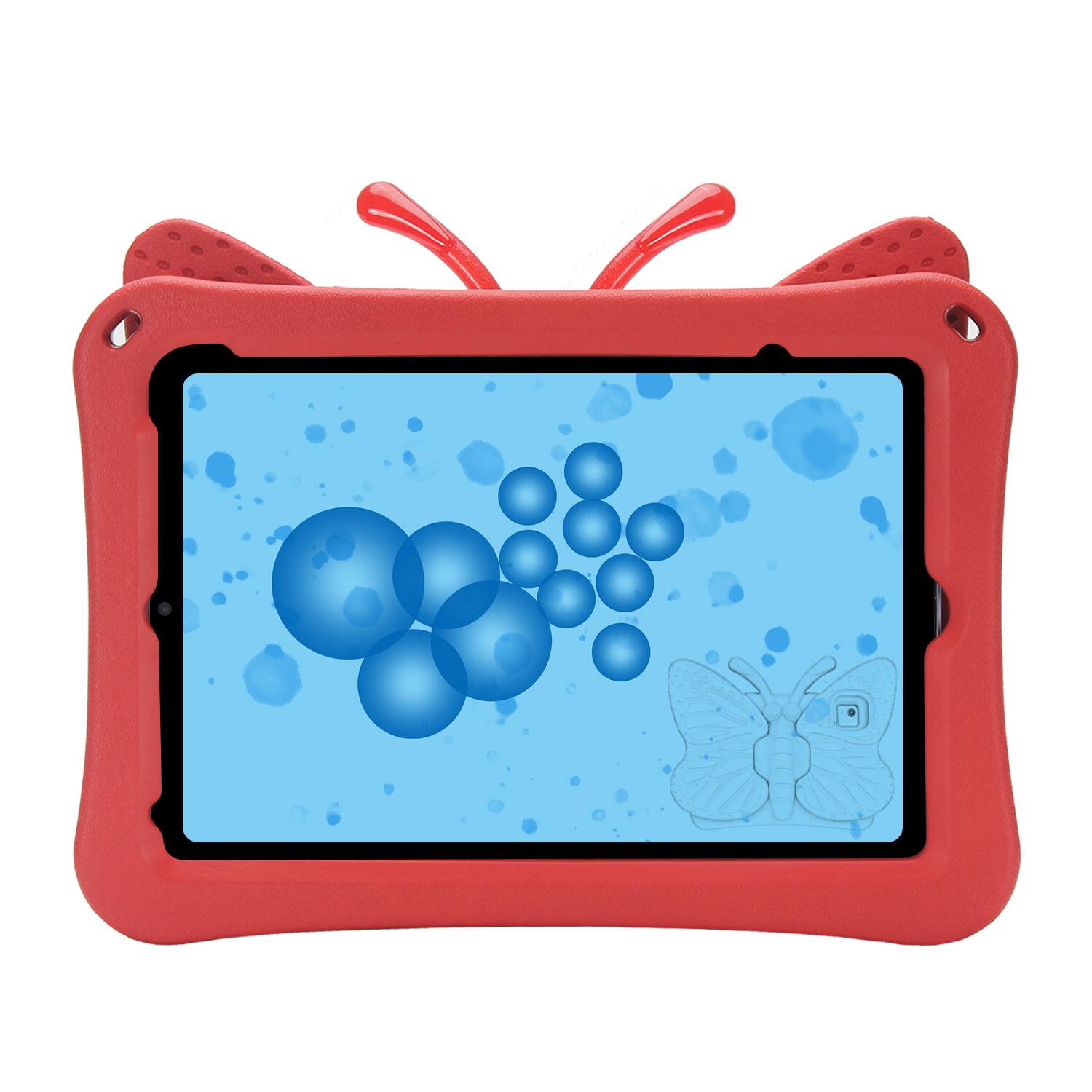 Left. Dteck - Kids Butterfly Case for Apple iPad mini (A17 Pro) 2024 & iPad mini 6th/5th/4th Gen,3D Cartoon EVA Shockproof Stand Cover - Red.
