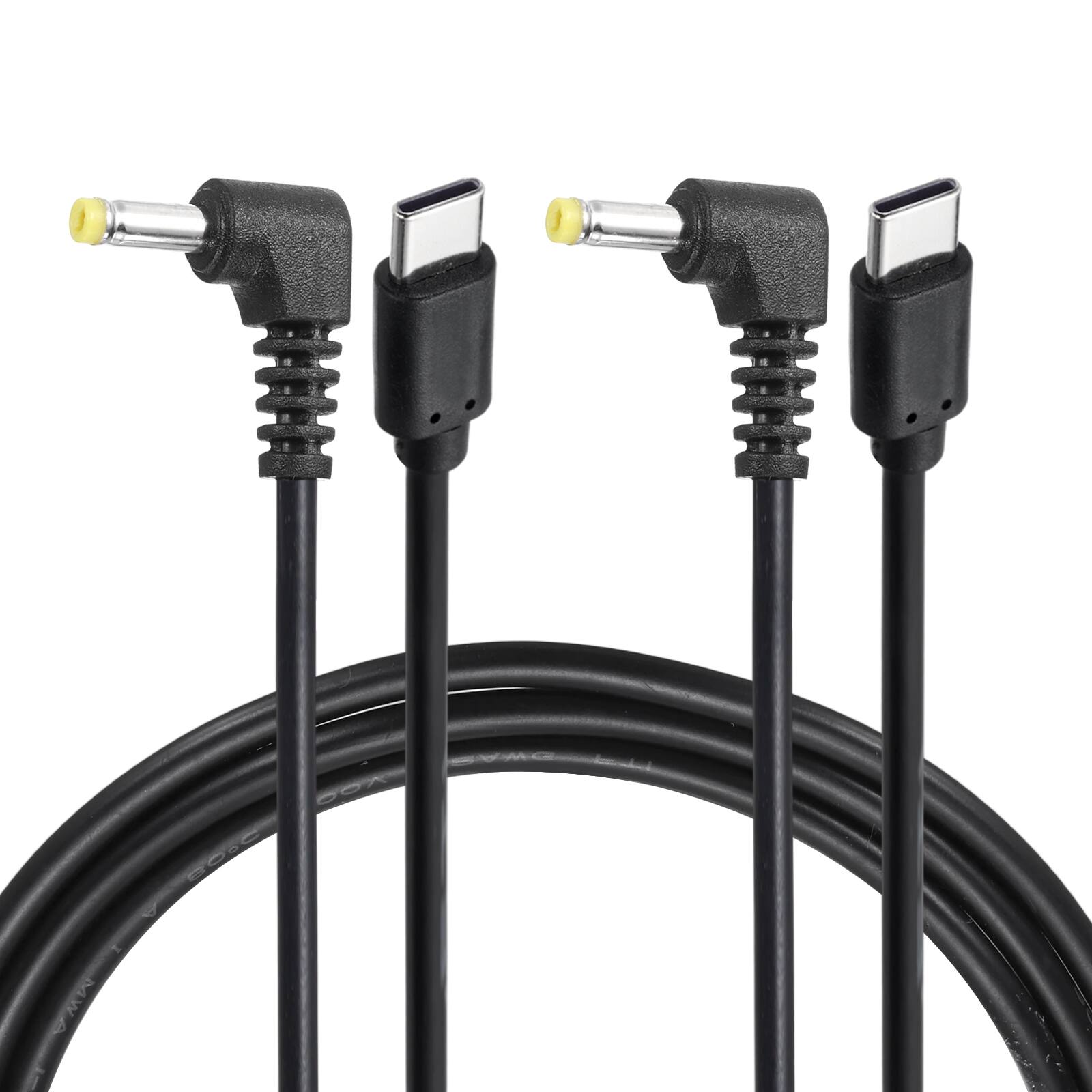 Front. Unique Bargains - USB C to DC Power Cable, 9V 3A 27W, 4.0x1.7mm, PD Trigger for Laptop/Monitor/Security Camera, 2pcs - Black.