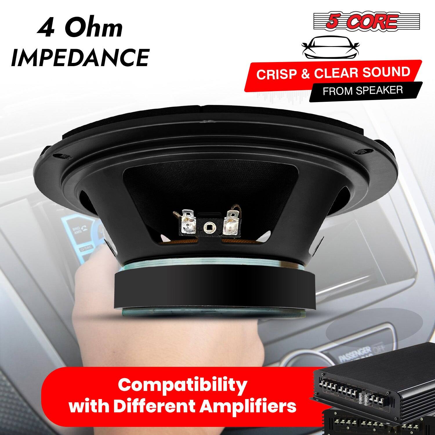 4 Ohm IMPEDANCE

5 CORE

CRISP & CLEAR SOUND FROM SPEAKER

Compatibility with Different Amplifiers