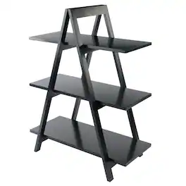 Winsome Wood - Aaron 3-Tier A-Frame Shelf - Black