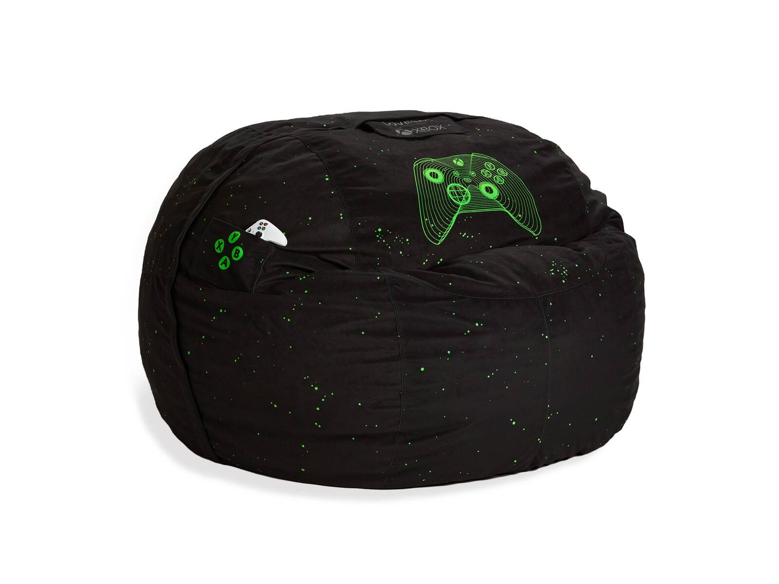 Left. Lovesac - Xbox Bundle - XBox Series S Limited Edition Supersac 3mo Ultimate Game Pass - Black.