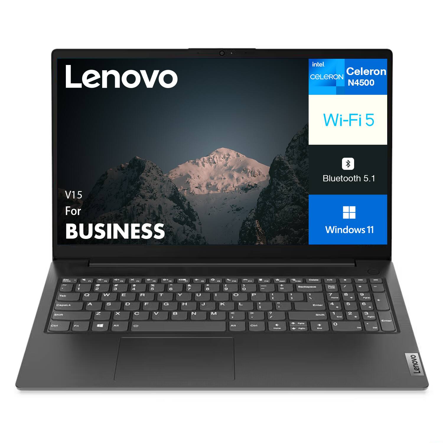 Lenovo V15 For BUSINESS  
Intel Celeron N4500  
Wi-Fi 5  
Bluetooth 5.1  
Windows 11